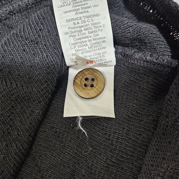 Madewell Short Sleeve Chevron Knit Black Button Up Blouse Large Medium - Picture 9 of 9